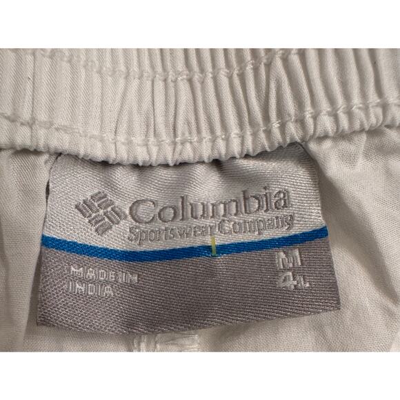Columbia Women's White 100% Organic Cotton Pull On Shorts Sz M Drawstring - Picture 3 of 6